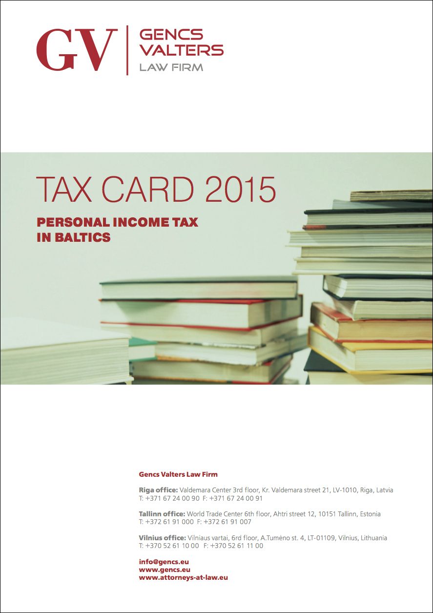 tax card 2015: personal income tax in Estonia, Latvia, Lithuania